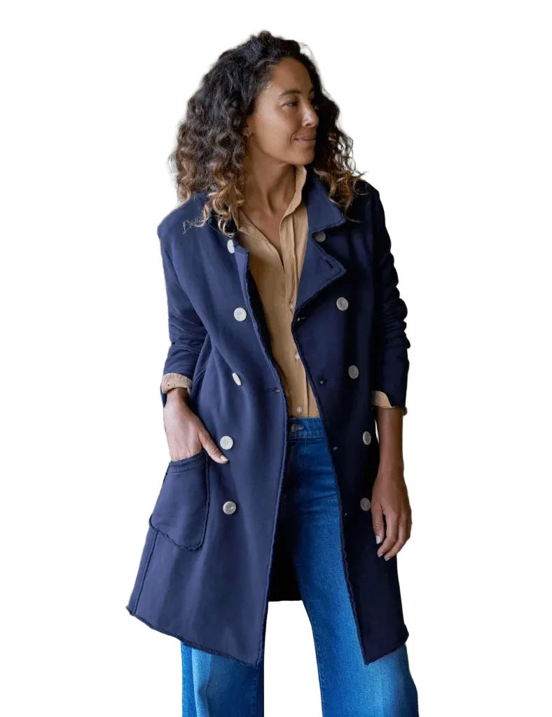 BELFAST TRENCH Classic Navy, Triple Terry