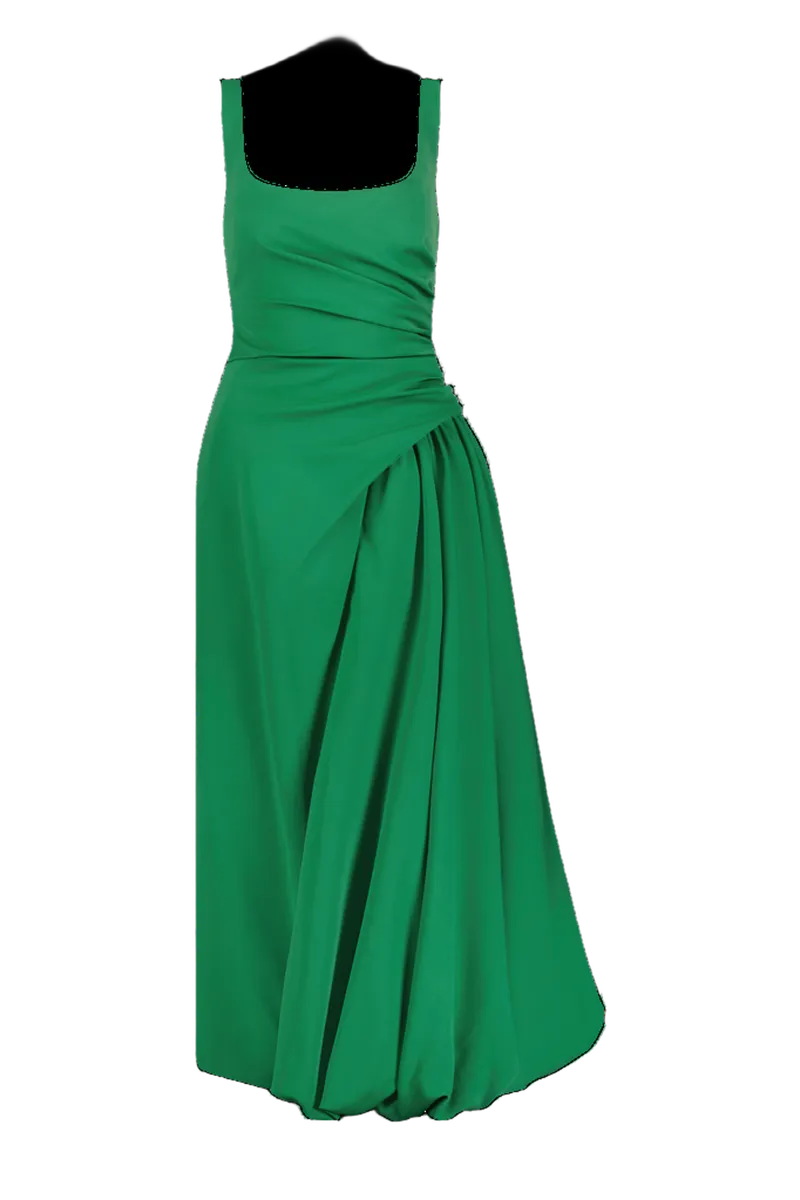 Faille Scoop Neck Bubble Dress