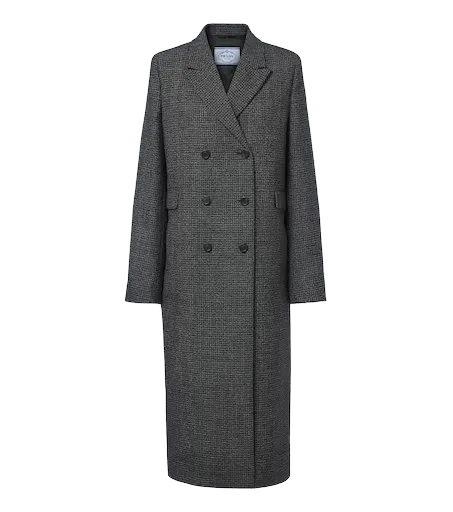 Checked virgin wool coat