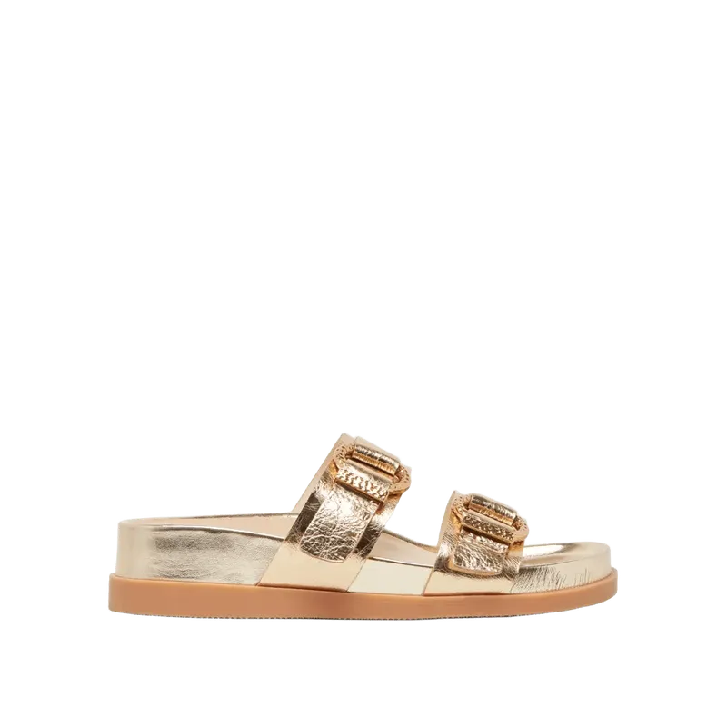 Soya Sandals Gold Distressed Leather