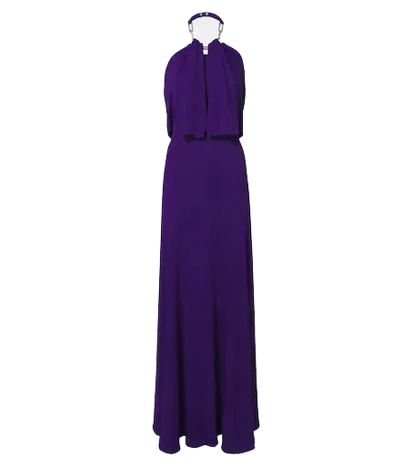 x Dinh Van embellished crêpe halterneck gown
