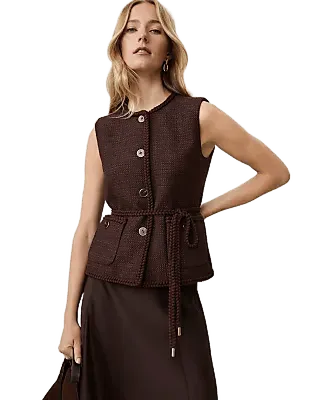 Belted Vest in Tweed
