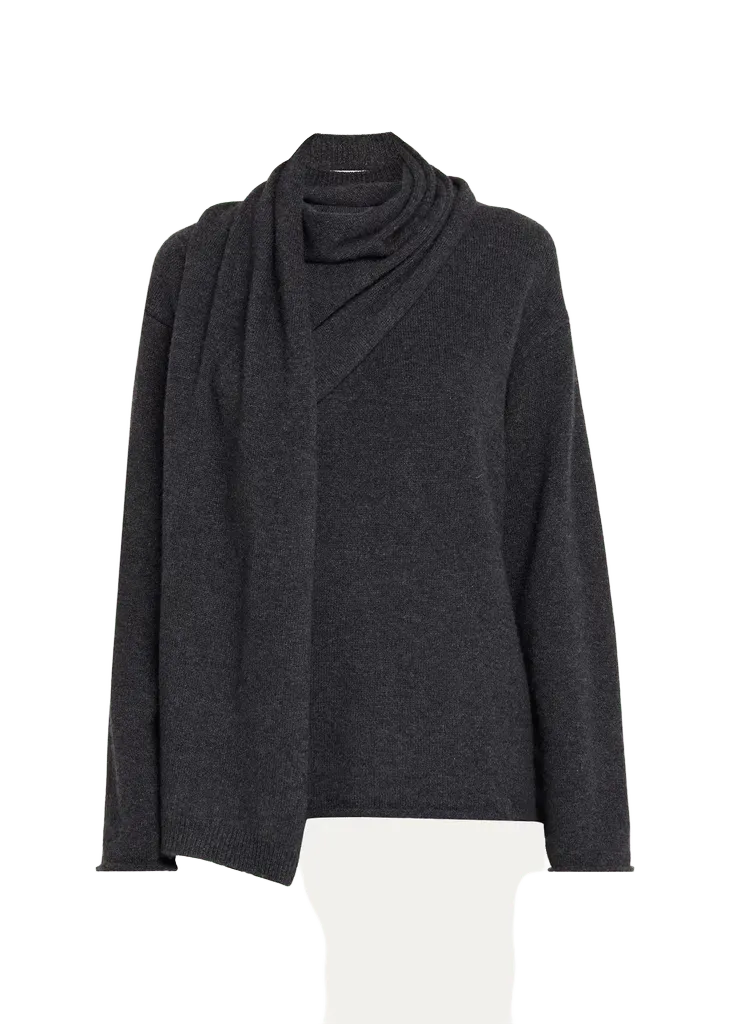 Frances 01 Cashmere Wrap-Scarf Sweater