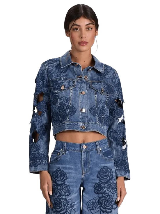 CHLOE LASER-CUT DENIM JACKET