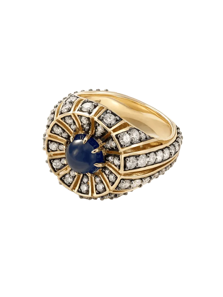 Aurora 14-karat gold diamond sapphire ring - blue - One Size