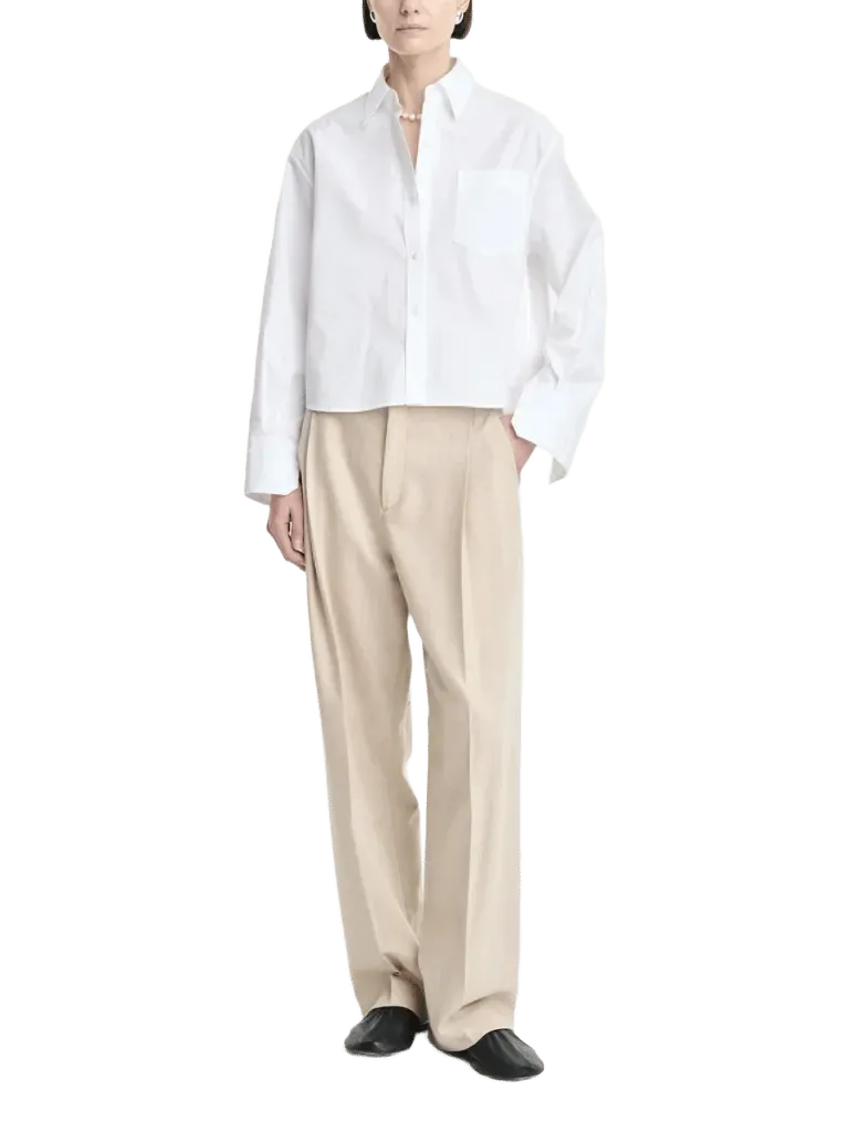 Single Pleat Front Trouser in Oatmeal