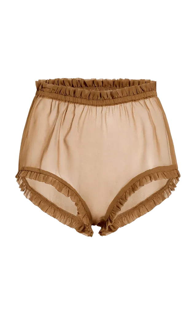 Eris Ruffled Sheer Silk Shorts