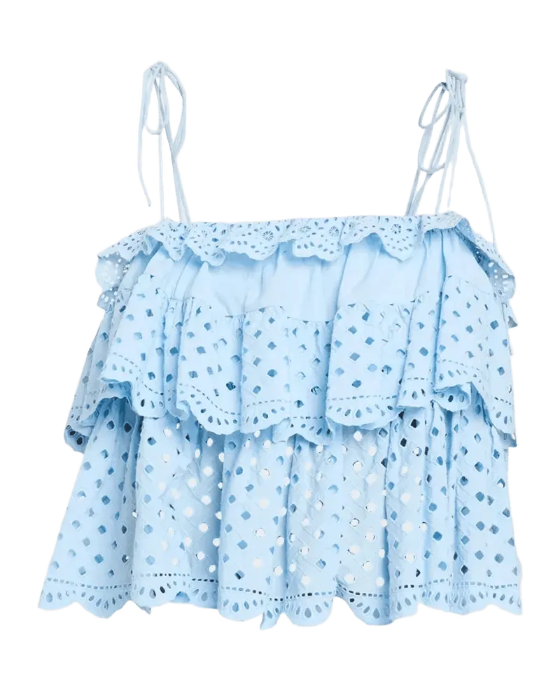 Maja Eyelet Waterwashed Cotton Poplin Top