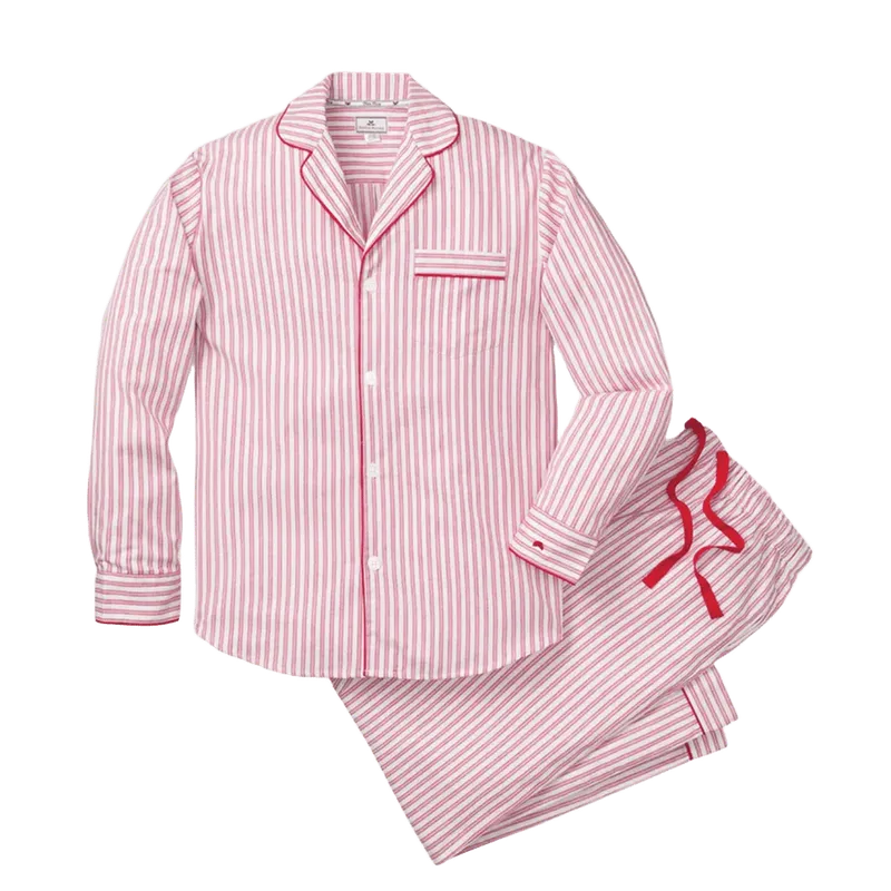 Men's Antique Red Ticking Stripe Pajama Set