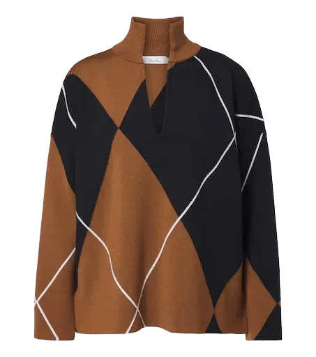 Argyle virgin wool sweater