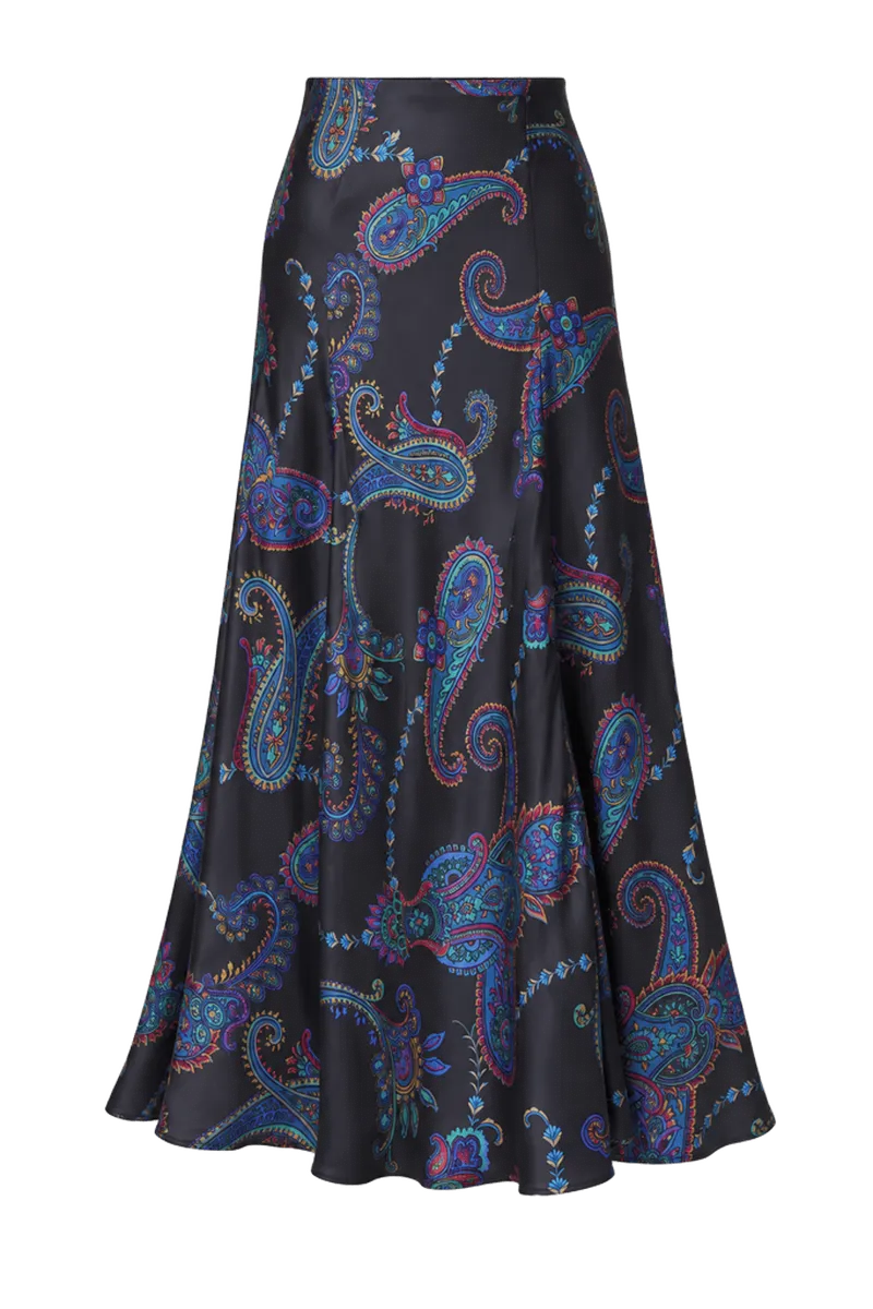 Studio Collection Paisley Flare Maxi Skirt in Silk
