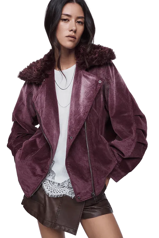 Pilcro Corduroy Moto Jacket