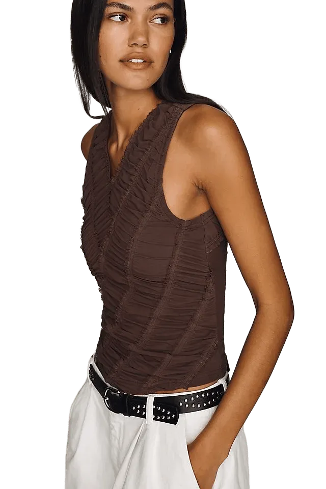 Pilcro Ruched Mesh Tank