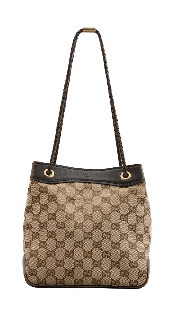 Gucci Canvas Plus Braided Handle Small Bucket