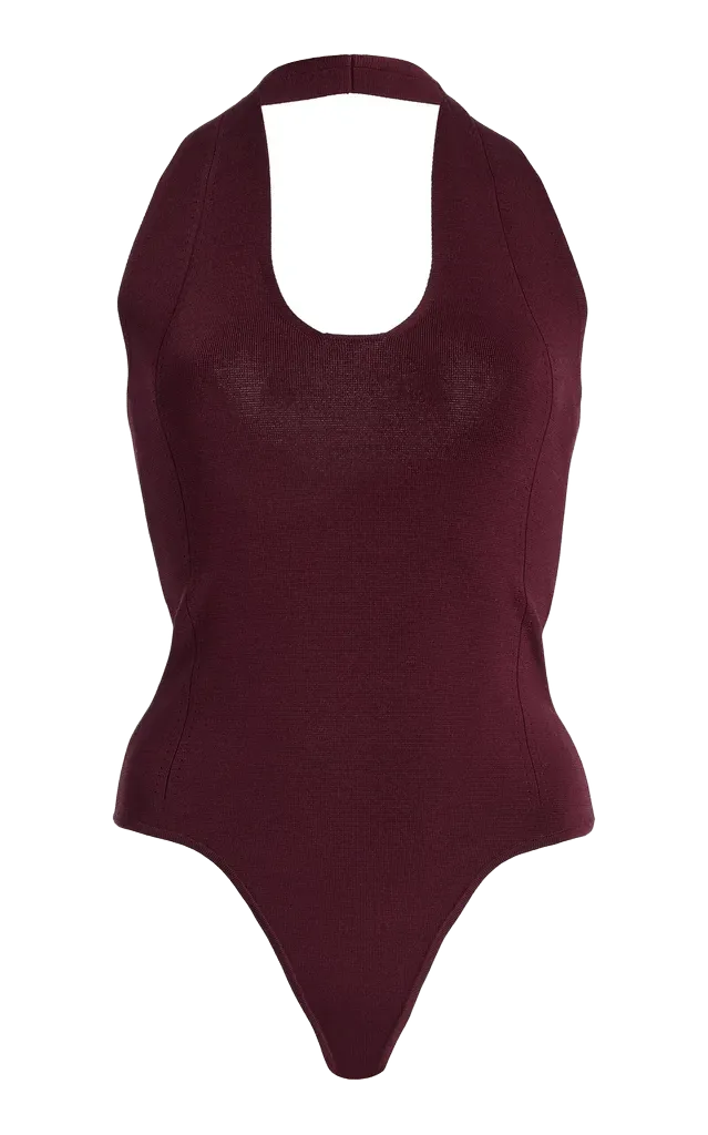 Instasculpt Fine Knit Halter Bodysuit