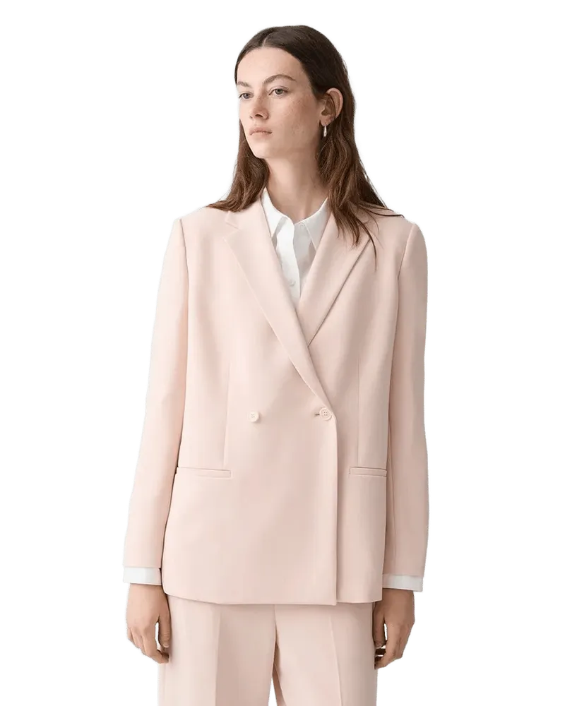 Relaxed Double-Breasted Blazer in Admiral Crepe