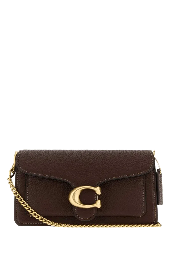 Coach New York Pebbled Crossbody Bag — Brown