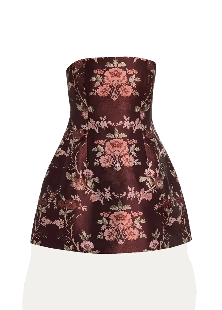 Ines Strapless Jacquard Mini Dress