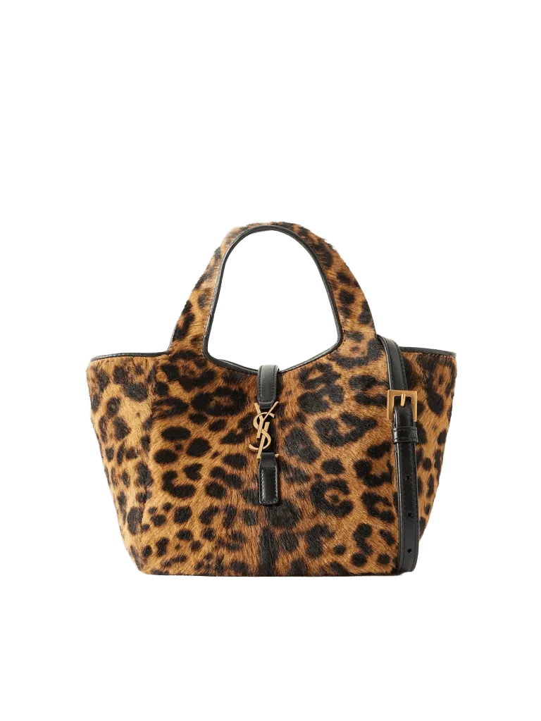Le 5 à 7 Baby Bea leather-trimmed leopard-print pony hair shoulder bag - leopard print - One Size