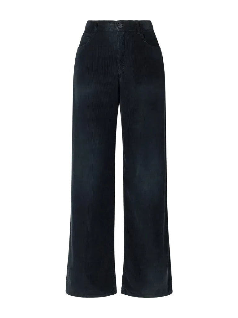 Eglitta high-waist stretch-cotton corduroy wide-leg pants