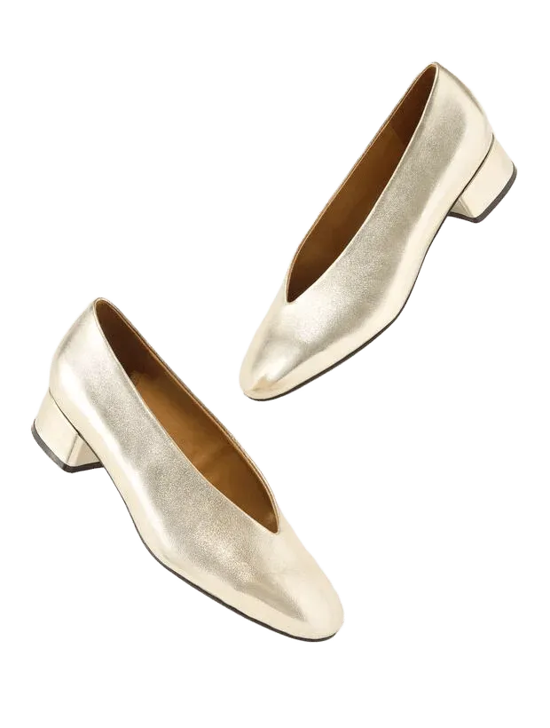 Winona Metallic Nappa Block Heel Pumps