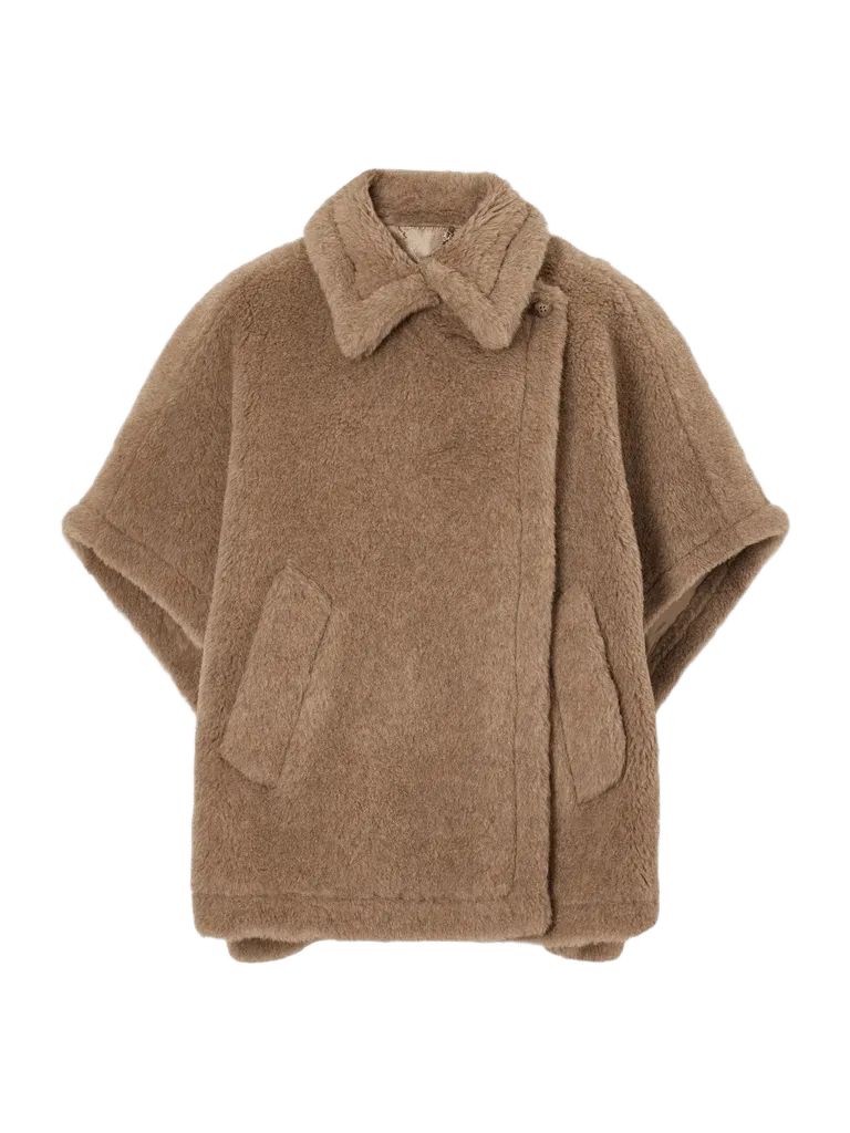 Alpaca, cashmere and silk-blend cape - brown - One Size