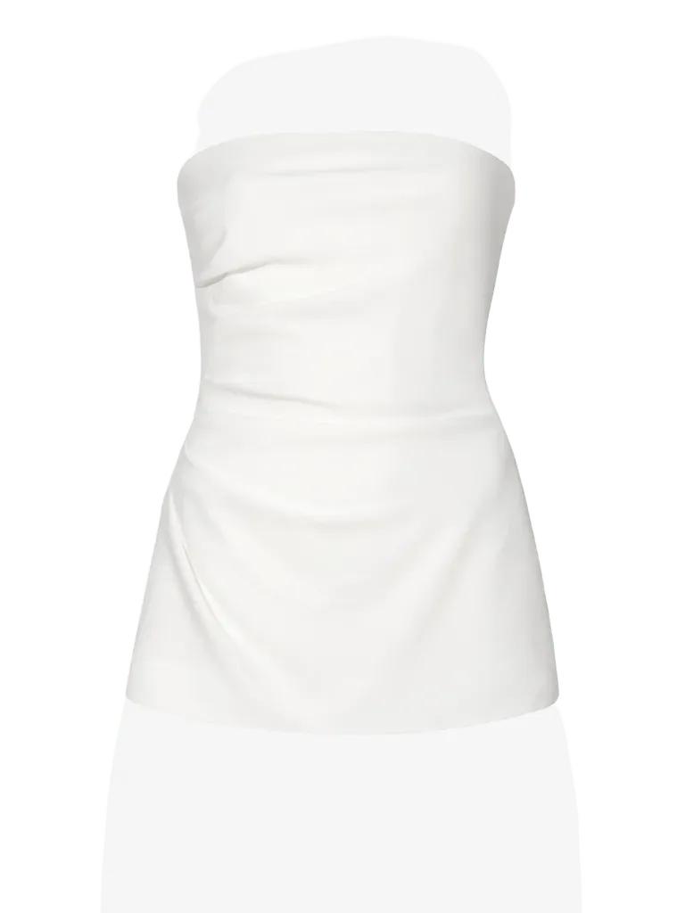 Damea Top in Matte Double Crepe - Ivory