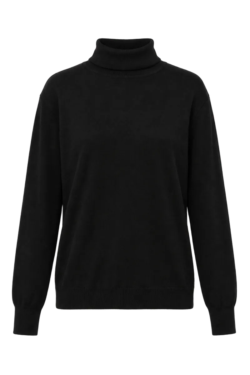 Black Merino Whitney Turtleneck