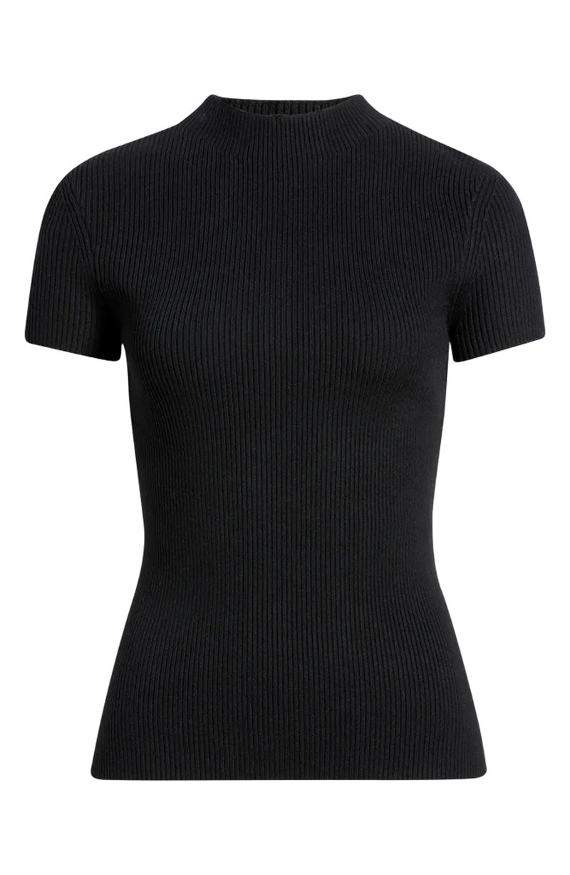 Rib Knit Mock Neck Sweater