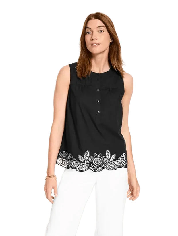 Sleeveless Poplin Top