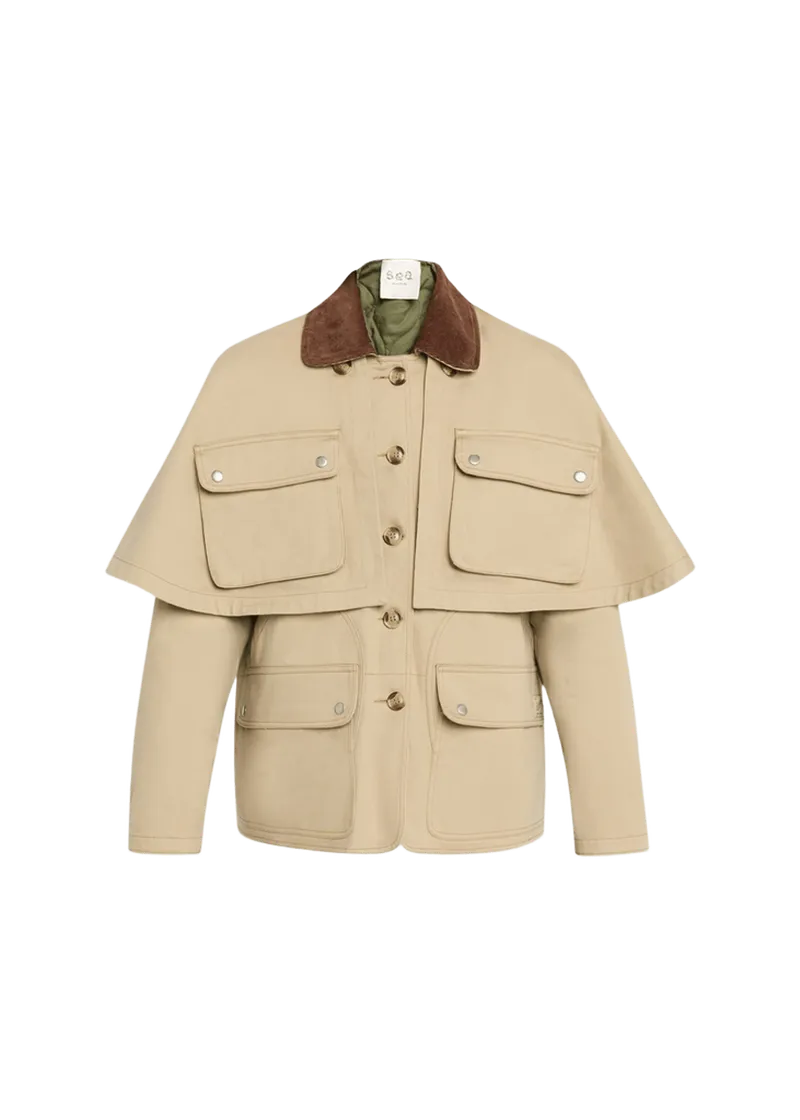 Tristan Double-Layer Jacket with Cape