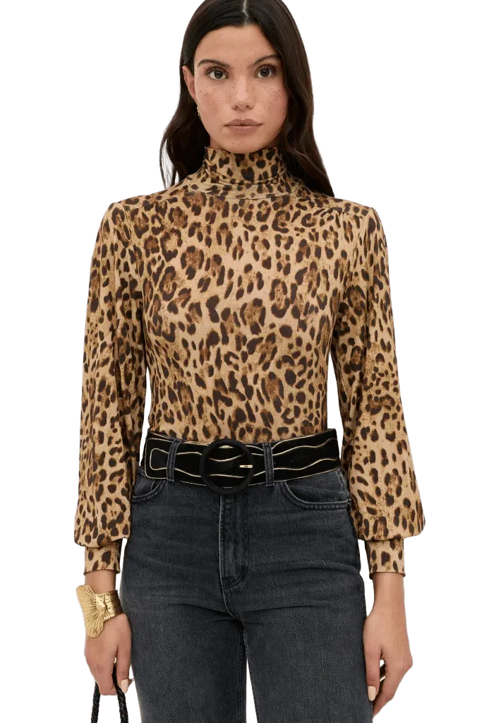 Suki Top in Mila Leopard Brown