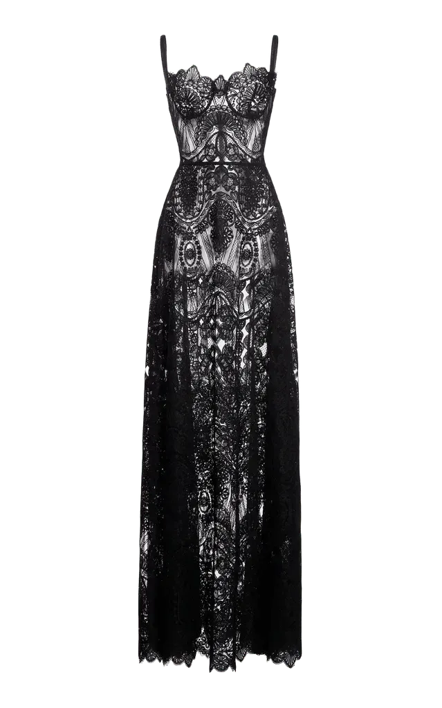 Lace-Macrame Maxi Dress