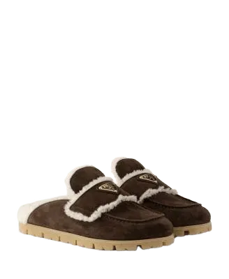 Women's Suede and Shearling Mules