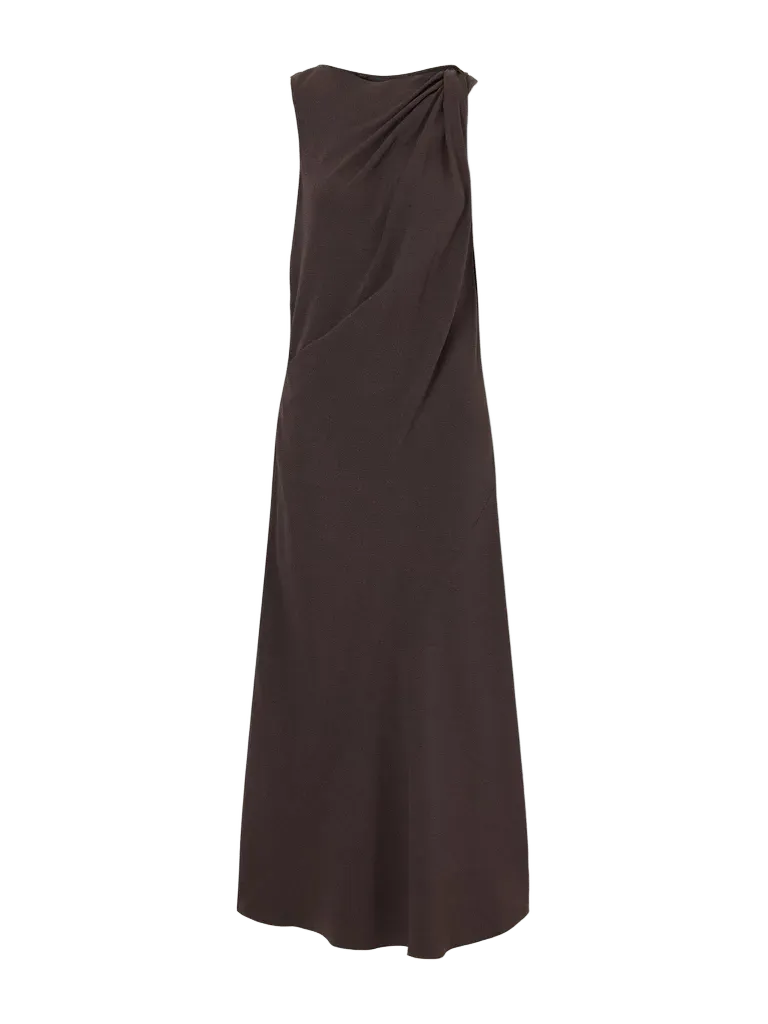 Knotted crepe midi dress