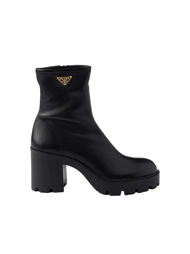 Stretch Nappa Leather Booties