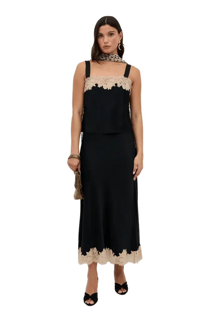Matilde Satin Midi Skirt