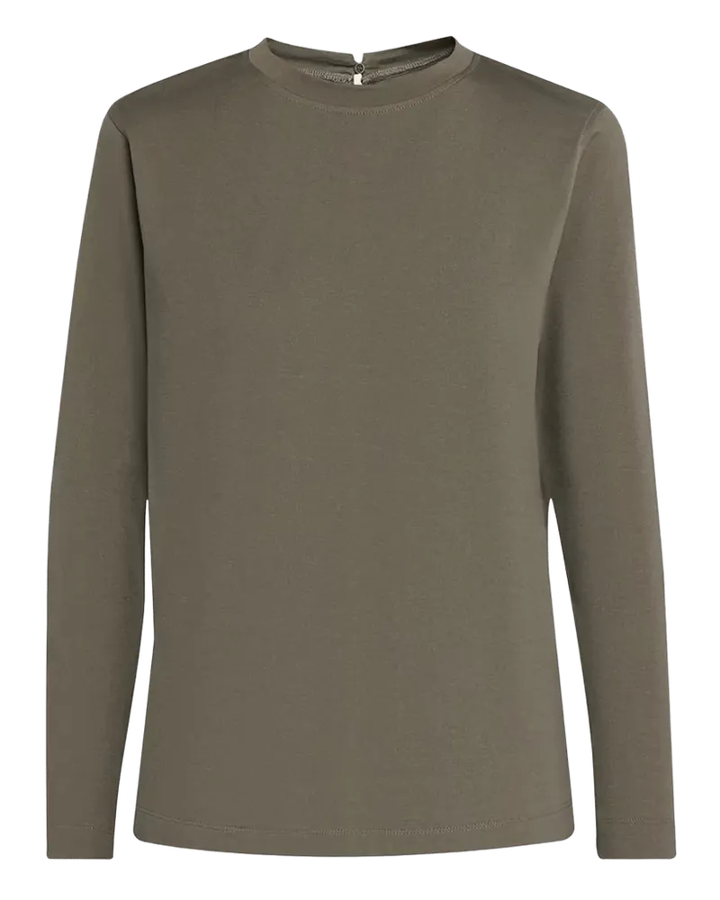 Long-Sleeve Monili Crewneck Cotton T-Shirt