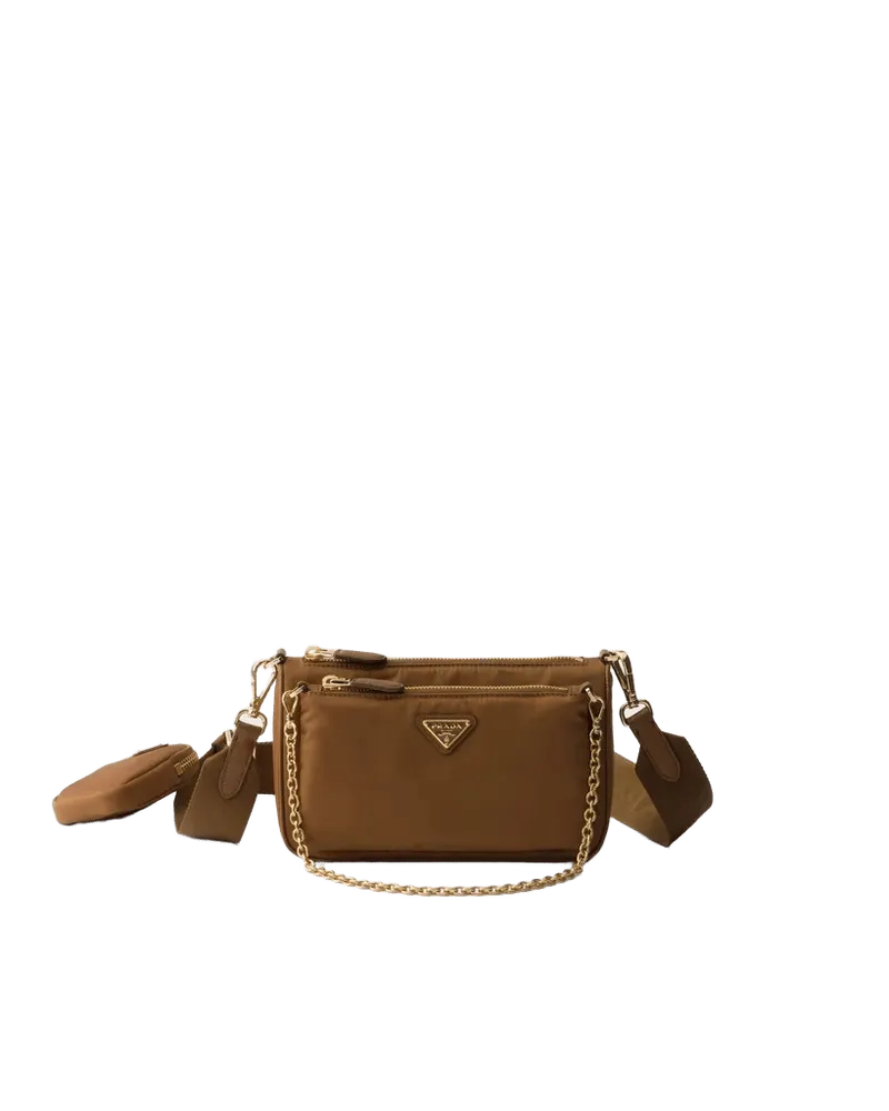 Re-Nylon and Saffiano leather mini shoulder bag