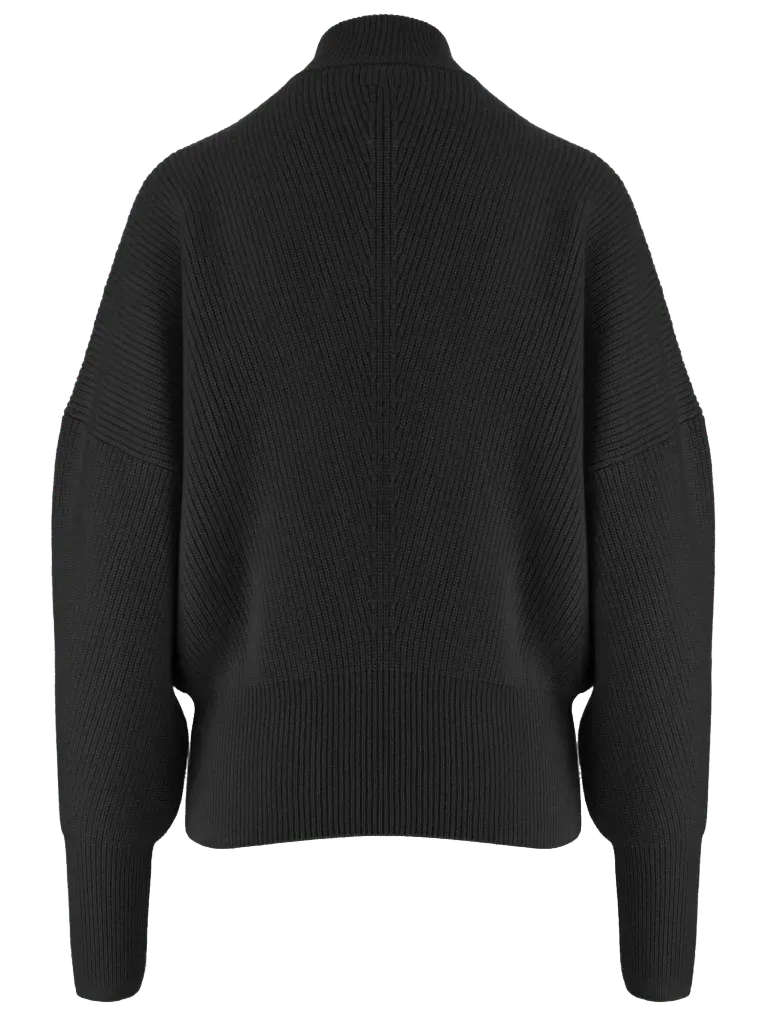 Sasuphi 100% Cashmere Crew-Neck Sweater — Black