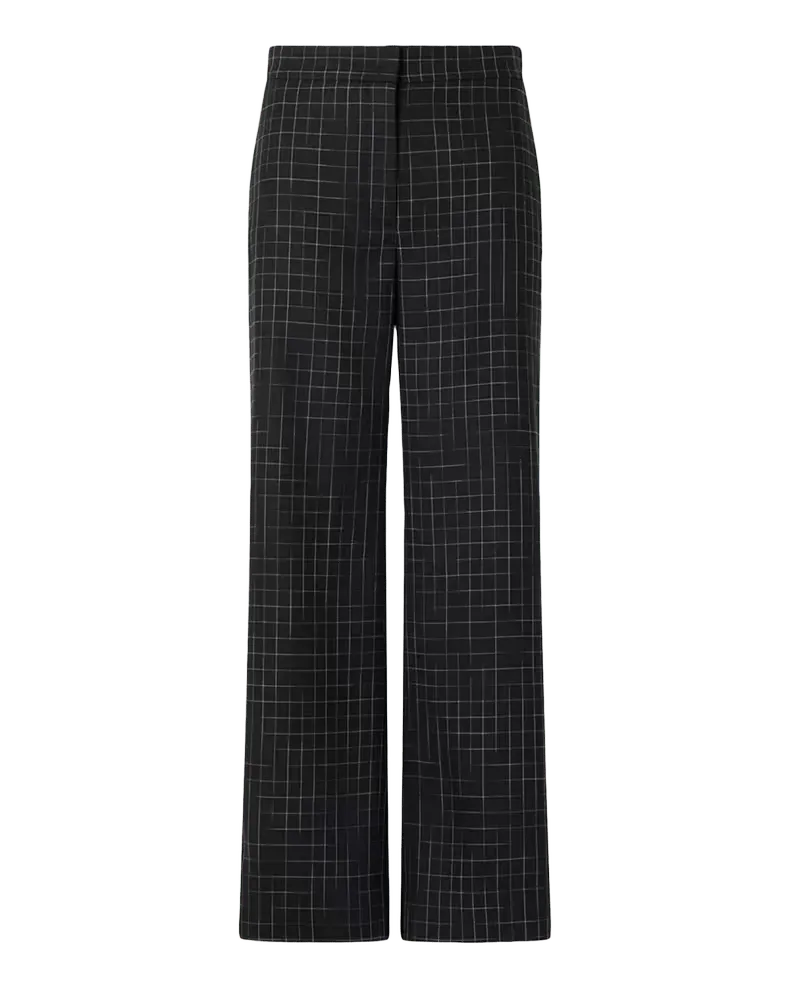 High-Rise Check Straight-Leg Ankle Pants