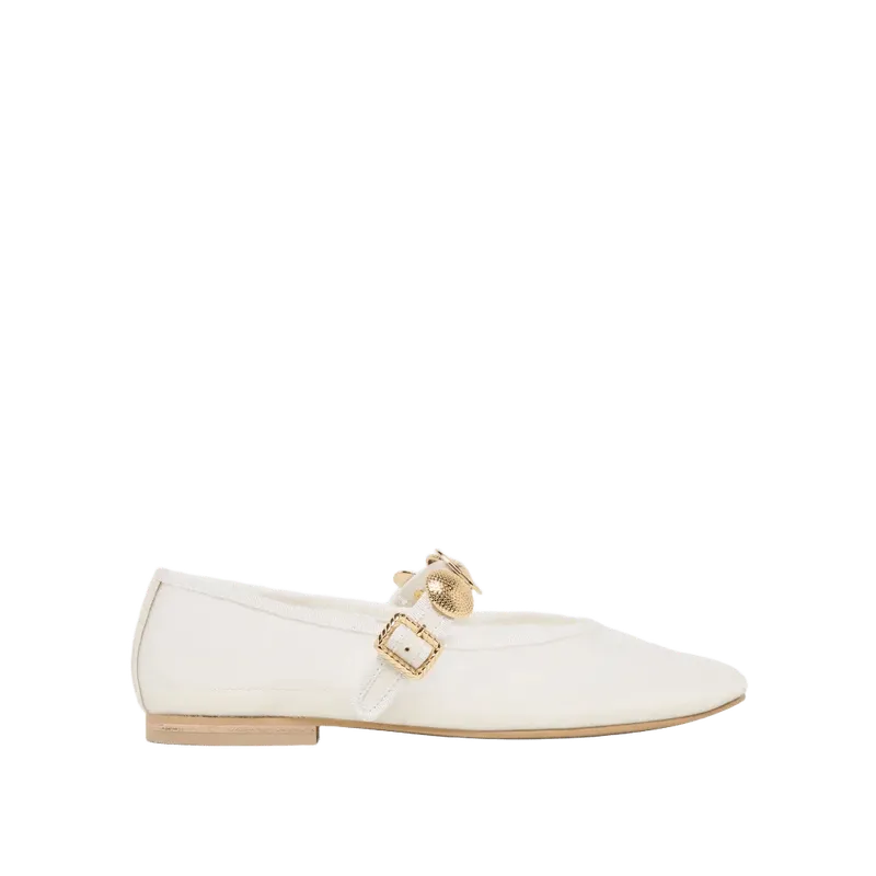 Relan Mesh Ballet Flats White Mesh