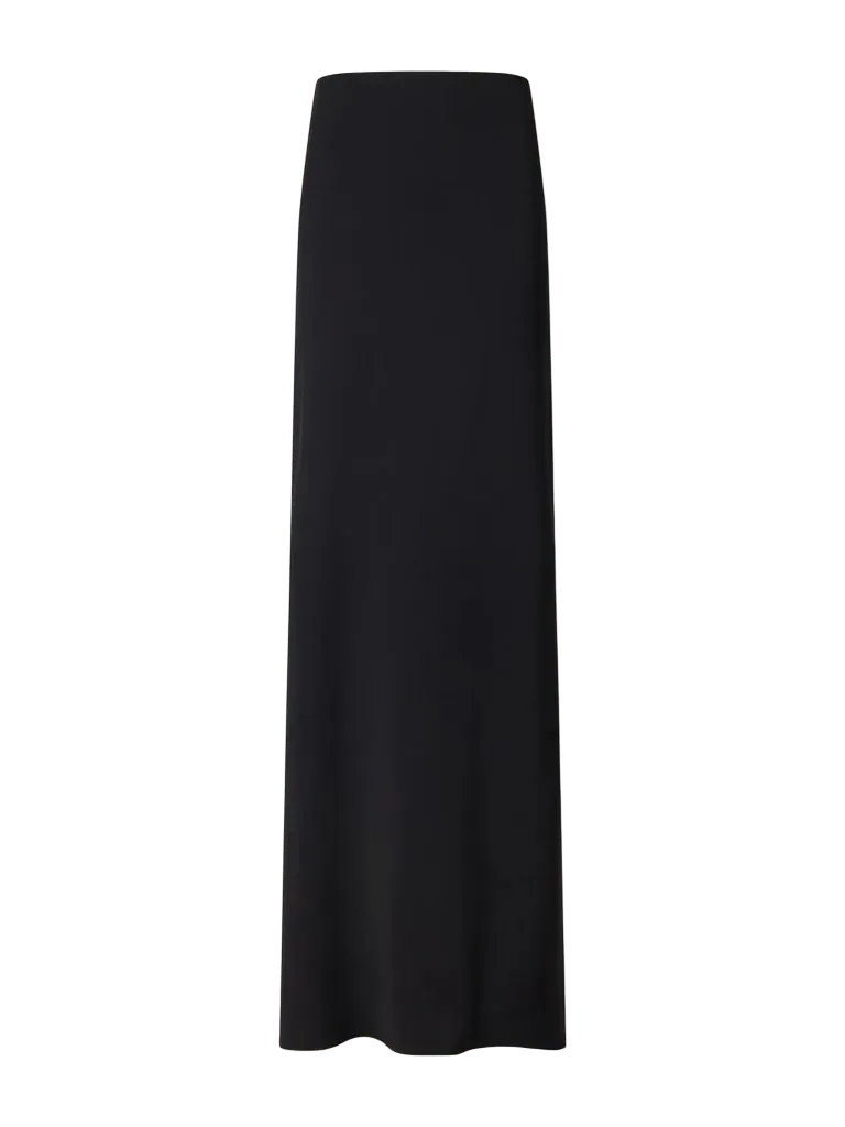 Ruched stretch-crepe maxi skirt