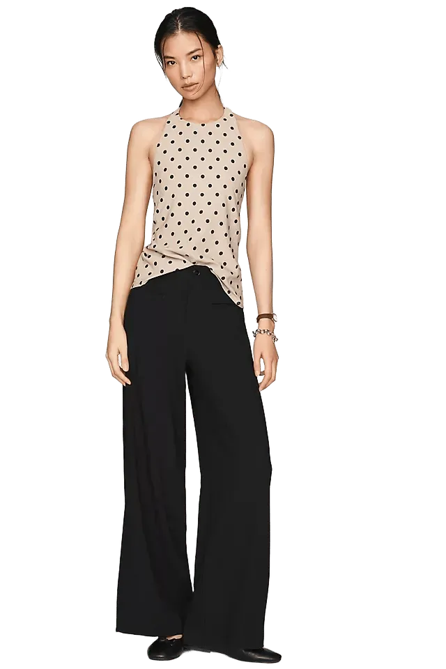 Maeve Drapey High-Rise Wide-Leg Trousers