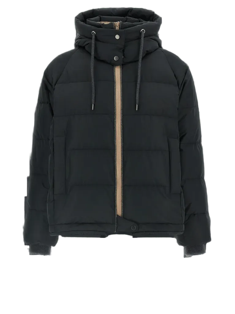 Brunello Cucinelli Quilted Taffeta Down Jacket — Black