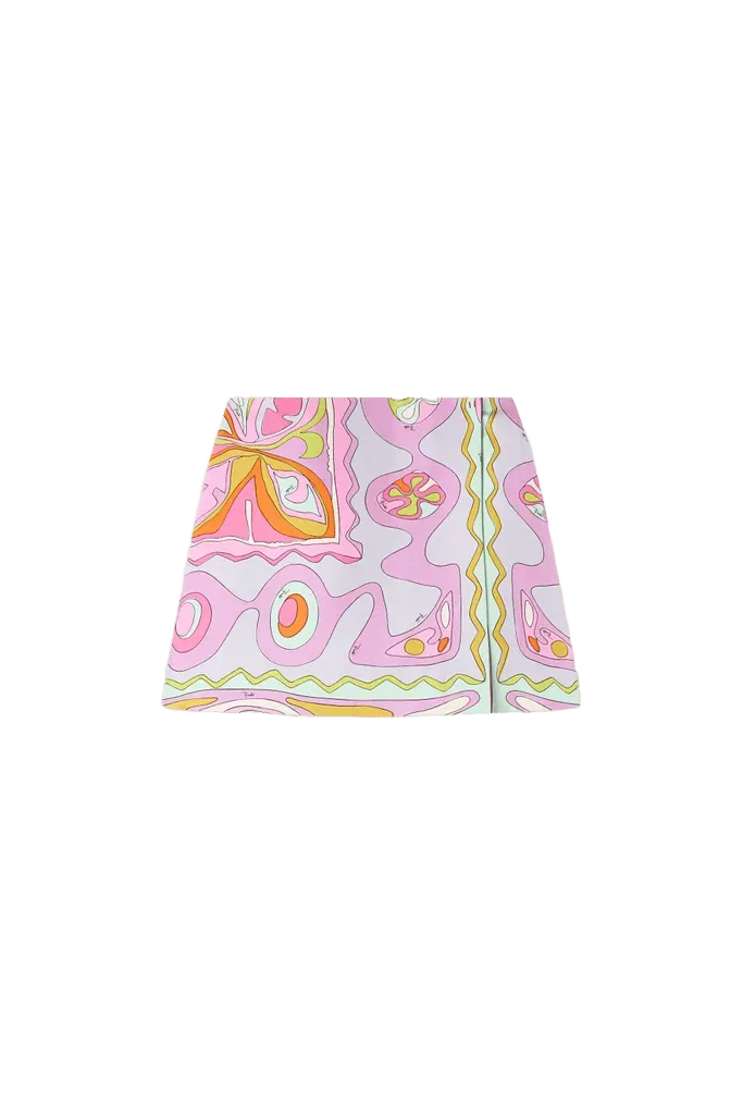 Angoli Print Silk Skirt