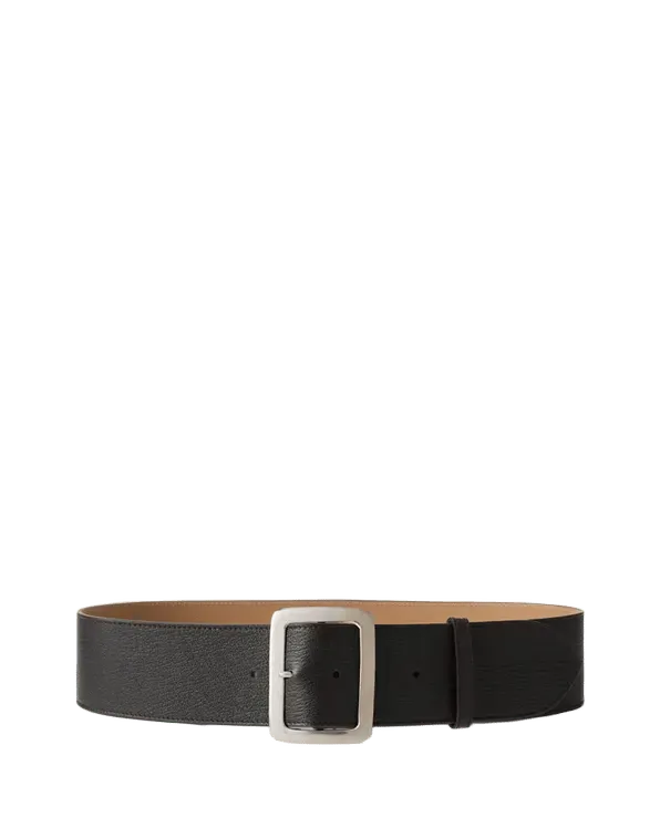 Square-Buckle Goatskin Wide Belt