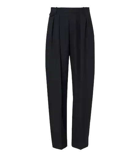 Dugan pleated virgin wool straight pants