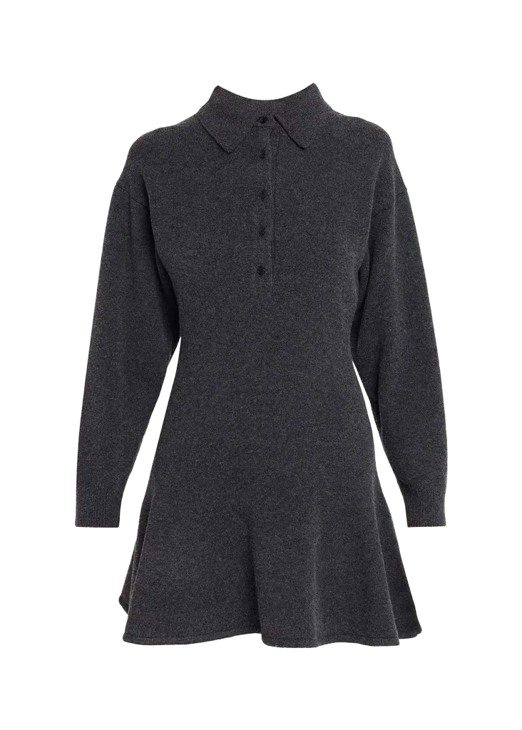 Wool-Blend Polo Mini Dress