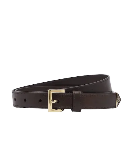 Logo leather belt